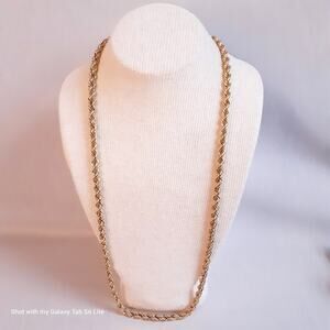 Goldmine USA Necklace Thick Gold Tone Spiral Rope Chain
